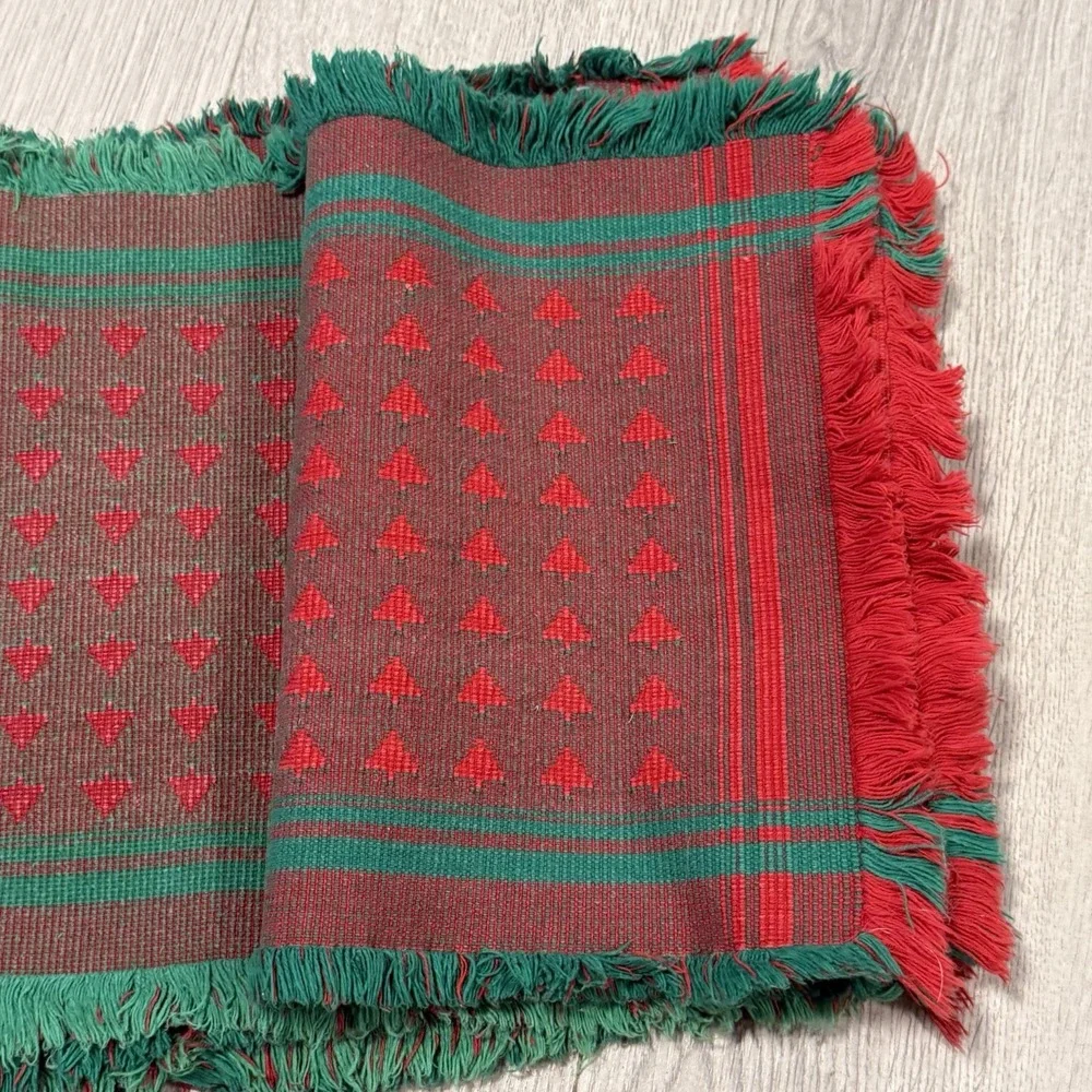 Vintage Christmas Hand Woven Placemats Set Of 6